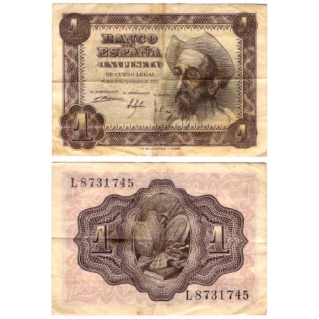Estado Español. 1951. 1 Peseta (BC) Serie L