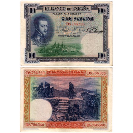 España. 1925. 100 Pesetas (MBC+) Serie D