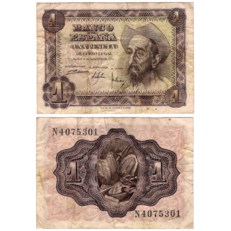 Estado Español. 1951. 1 Peseta (BC) Serie N