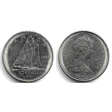 (77.2) Canadá. 1983. 10 Cents (EBC)