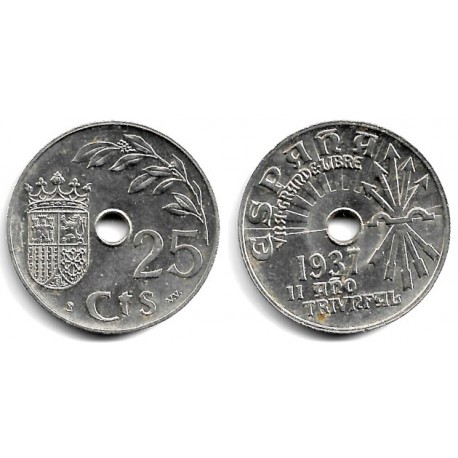 Estado Español. 1937. 25 Céntimos (MBC+)
