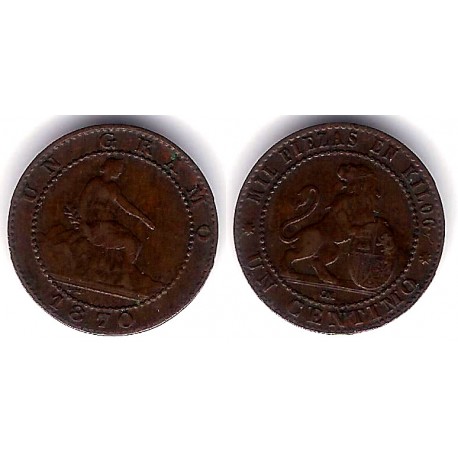 Gobierno Provisional. 1870. 1 Céntimo (MBC) Ceca de Barcelona OM