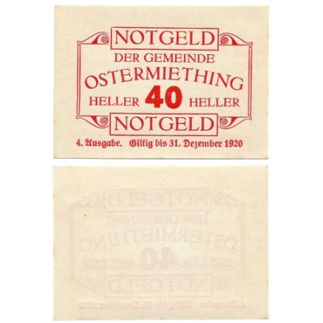 Ostermiething (Alta Austria). 1920. 40 Heller (SC)