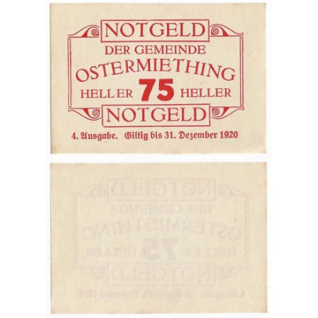 Ostermiething (Alta Austria). 1920. 75 Heller (SC)