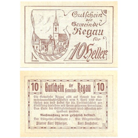 Regau (Alta Austria). 1920. 10 Heller (SC)