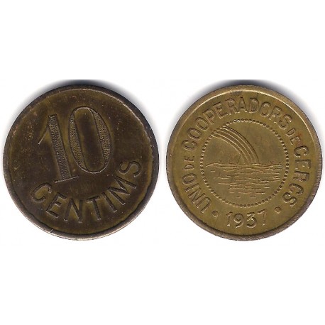 Cooperadoors de Cercs. 1937. 10 Céntimos (EBC)
