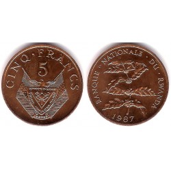 (13) Ruanda. 1987. 5 Francs (SC)
