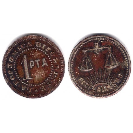 La Económica Ripollense. 1 Peseta (MBC)