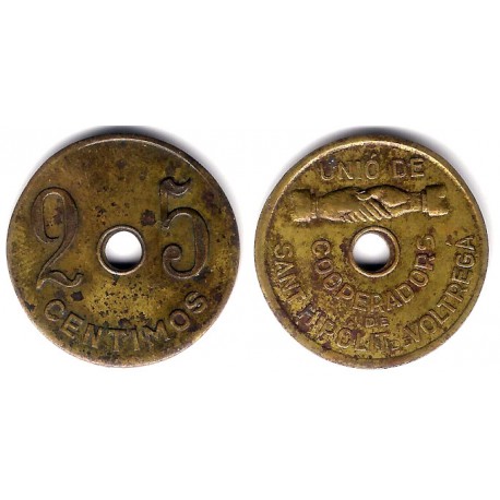 Sant Hipolit de Voltregà. Unió de Cooperadors. 25 Céntimos (MBC+)