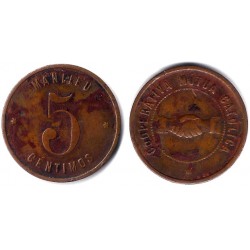 Manellu. Cooperativa Obrera Católica. 5 Céntimos (MBC)