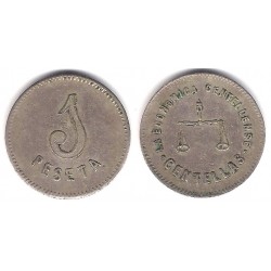 La Económica Centellense. Centellas. 1 Peseta (MBC)