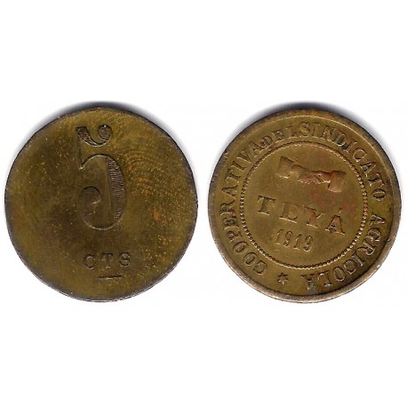 Teyá. Cooperativa de Sindicato Agrícola. 1919. 1 Peseta (MBC+)