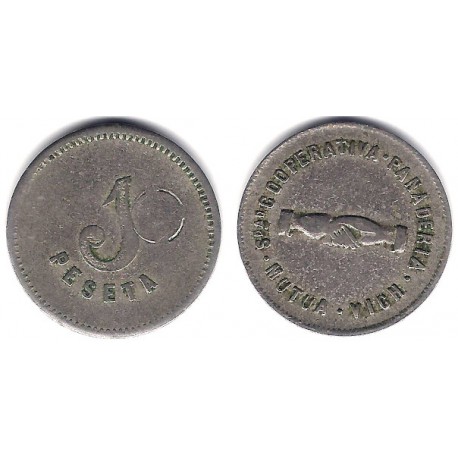 Sociedad Cooperativa. Panaderia. Vich. 1 Peseta (MBC-)