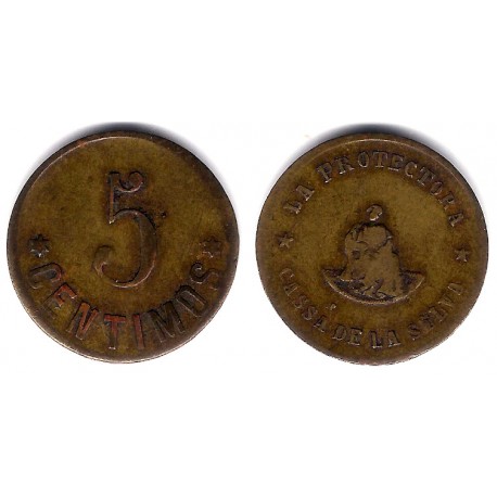 Cassá de la Selva. La Protectora. 5 Céntimos (MBC-)