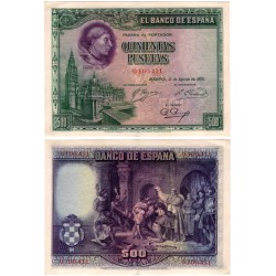 España. 1928. 500 Pesetas (EBC) Sin Serie