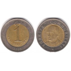 (1169) Turquía. 2005. 1 Lira (BC+)