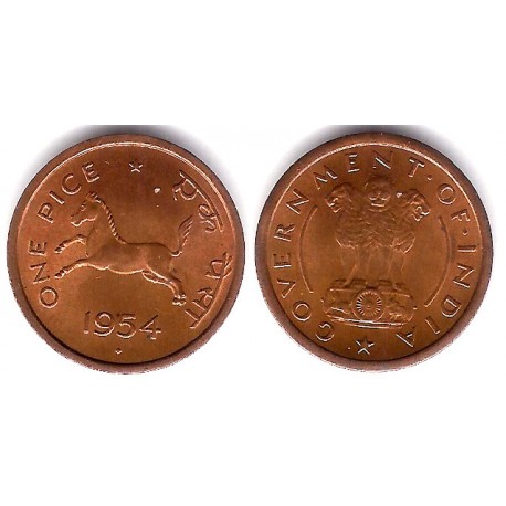 (1.4) India. 1954. 1 Pice (EBC+)