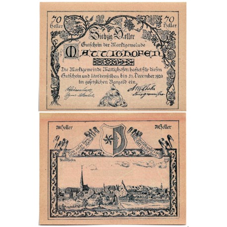 Mattighofen (Alta Austria). 1920. 70 Heller (SC)