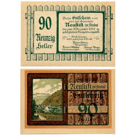 Neustift in Stubai (Tirol). 1920. 90 Heller (SC)