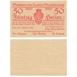 Linz (Alta Austria). 1921. 50 Heller (SC)