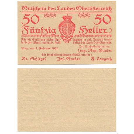 Linz (Alta Austria). 1921. 50 Heller (SC)