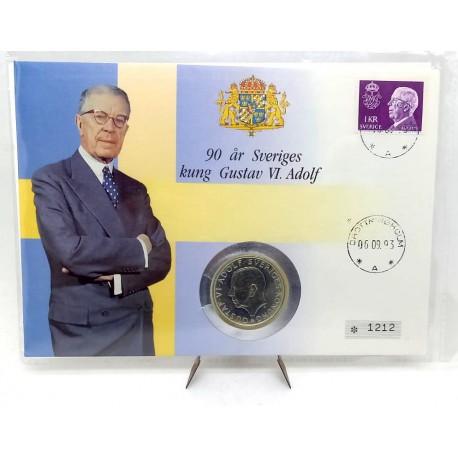 Suecia. 1993. Sobre Conmemorativo con Sello y Moneda (Nuevo) (Plata)