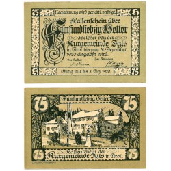 Igls (Tirol). 1920. 75 Heller (SC)
