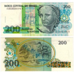 (229) Brasil. 1990. 200 Cruzeiros (SC)