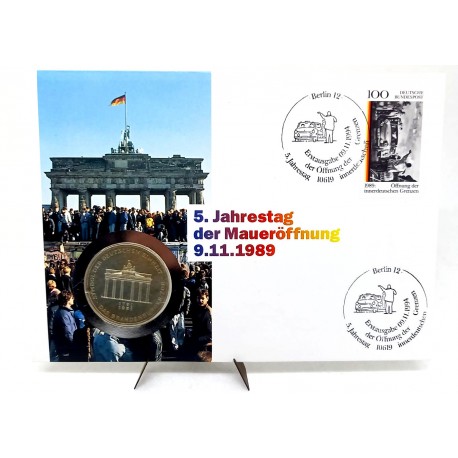 Alemania. 1994. Sobre Conmemorativo con Sello y Moneda de 10 Mark (Nuevo) (Plata)