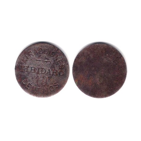 Atracciones Tibidabo. 10 Céntimos (MBC)