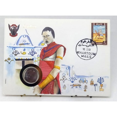 Sudán. 1993. Sobre Conmemorativo con Sello y Moneda (Nuevo)