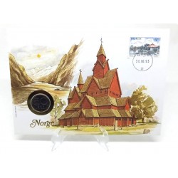 Noruega. 1993. Sobre Conmemorativo con Sello y Moneda (Nuevo)