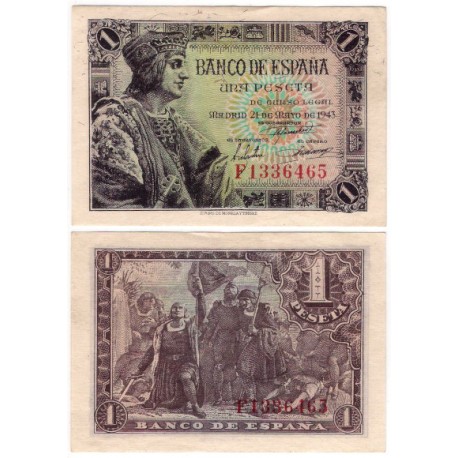 Estado Español. 1943. 1 Peseta (SC-) Serie F