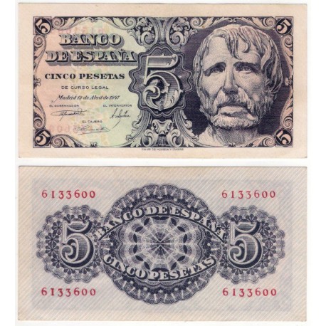 Estado Español. 1947. 5 Pesetas (SC) Sin Serie