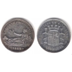 Medalla Reproducción de 1 Peseta de 1869 (MBC+) (Plata)