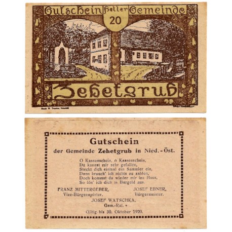 Zehetgrub. 1920. 20 Heller (SC)