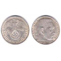 (93) Alemania (III Reich). 1938(J). 2 Mark (MBC) (Plata)