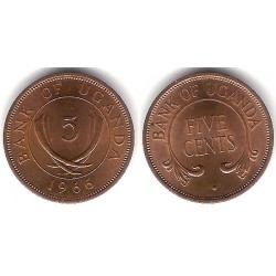 (1) Uganda. 1966. 5 Cents (EBC)