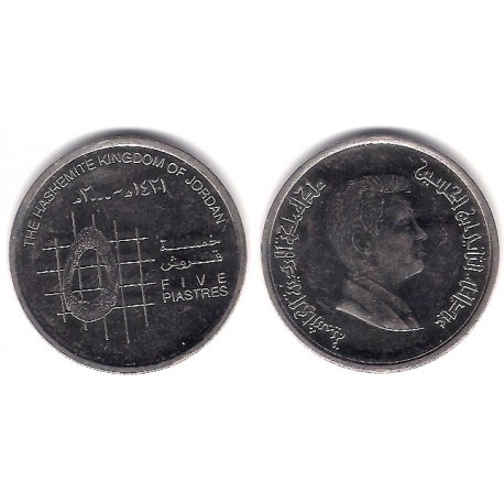 (73) Jordania. 2000. 5 Piastres (EBC)