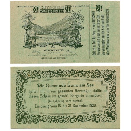 Lunz amb See (Baja Austria). 1920. 20 Pfennig (SC)