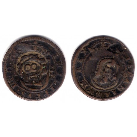 Felipe IV. Sin Fecha. 8 Maravedi (BC+) Ceca de Segovia. Resello en 8