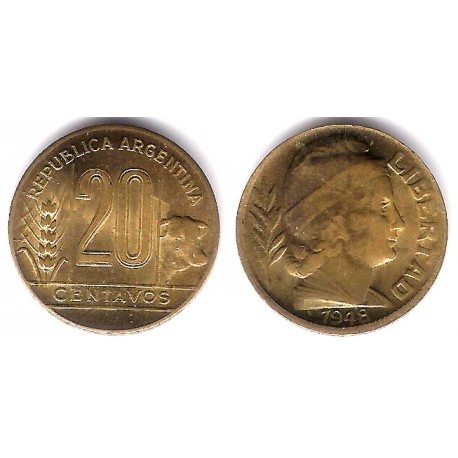(42) Argentina. 1948. 20 Centavos (MBC/MBC+)
