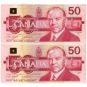 (98c) Canadá. 1988. 50 Dollars + 50 Dollars (MBC) Pareja Correlativa