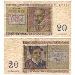 (132b) Bélgica. 1956. 20 Francs (BC)