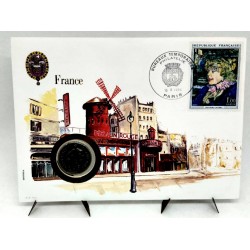 Francia. 1984. Sobre Conmemorativo con Sello y Moneda (Nuevo)