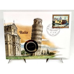 Italia. 1984. Sobre Conmemorativo con Sello y Moneda (Nuevo)