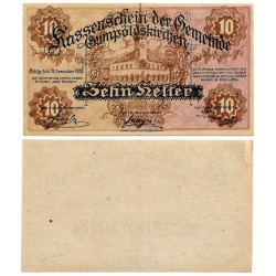Gumpoldkirchen (Baja Austria). 1920. 10 Heller (SC-) Leve rotura margen izquierdo