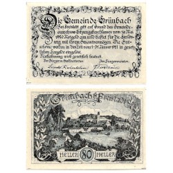 Grünbach (Alta Austria). 1920. 80 Heller (SC)