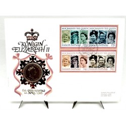 Gran Bretaña. 1986. Sobre Conmemorativo con Sellos y Moneda (Nuevo)