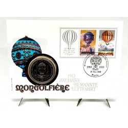 Francia. 1983. Sobre Conmemorativo con Sellos (Franceses) y Moneda (Isla de Man) (Nuevo)